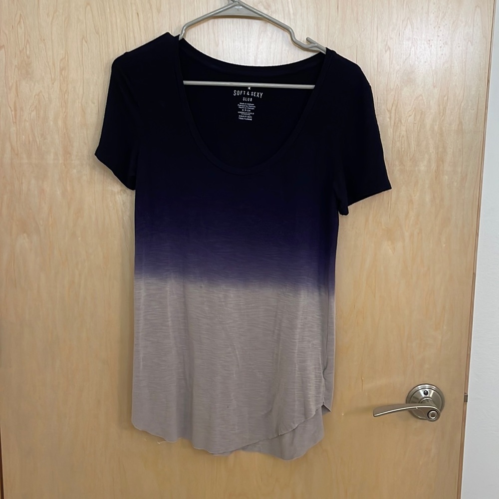American Eagle T-Shirt Navy Blue Ombre Soft & Sexy, AEO